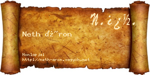 Neth Áron névjegykártya